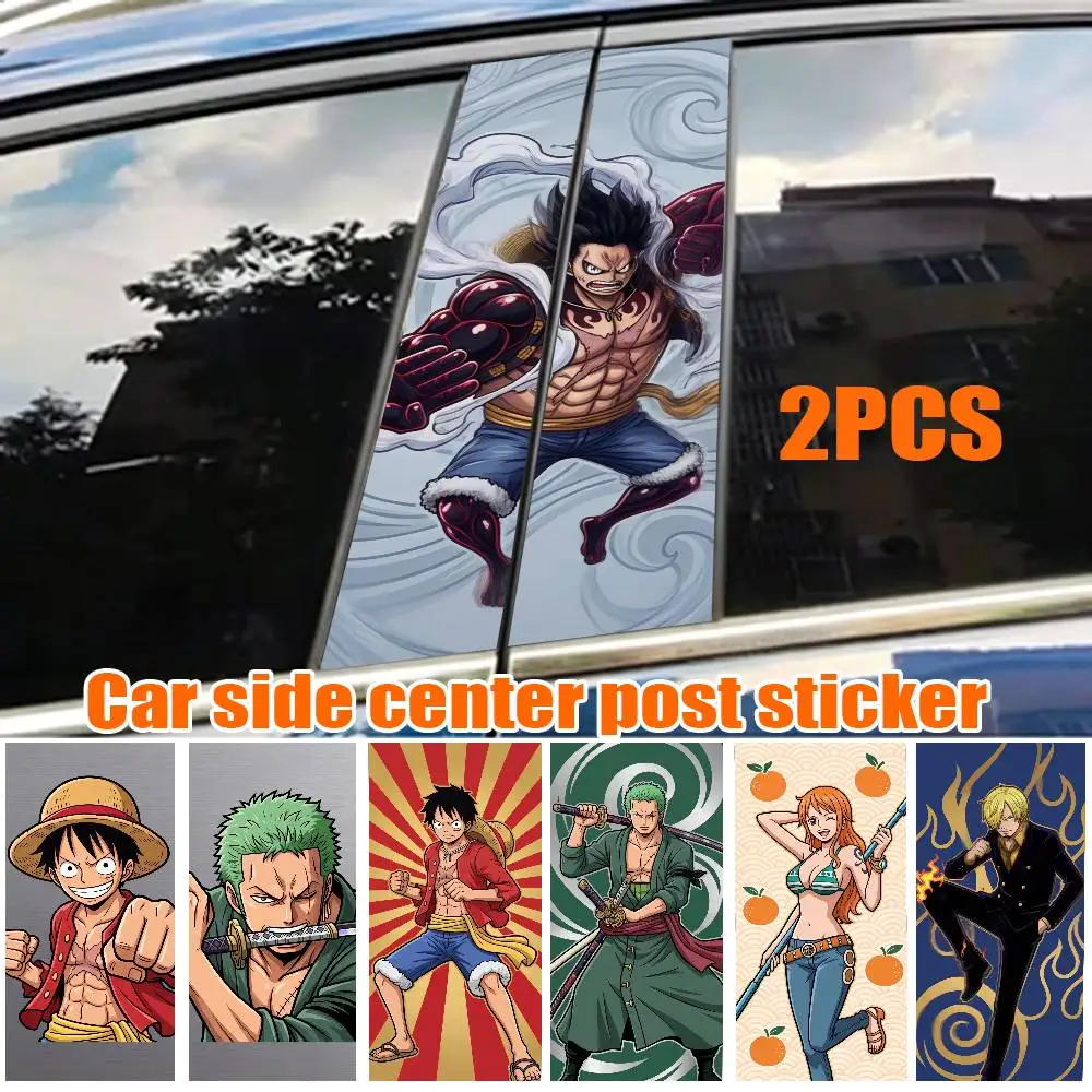 

Наклейка на автомобиль One Piece с Луффи и Зоро, декоративная наклейка на центральную стойку, защита от царапин, водонепроницаемая, солнцезащитная, виниловая, аксессуары