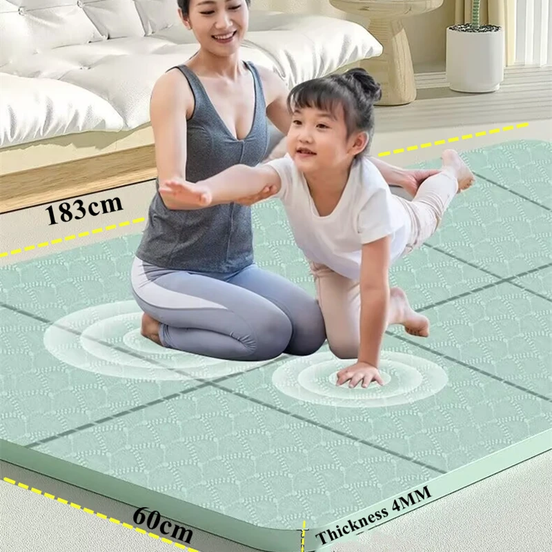 4mm Thick 183X60cm Foldable Anti-slip Sport Fitness Mat Blanket Exercise Yoga Mats Yoga Pilates Gymnastics Mat Fitness Equipment