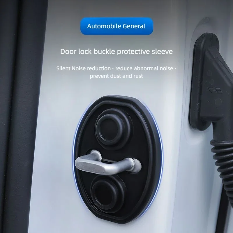 

4pcs Universal Car Door Closing Shockproof Silicone Cushion Mute Shock Absorber Protective Covers Car Door Latch Accessories