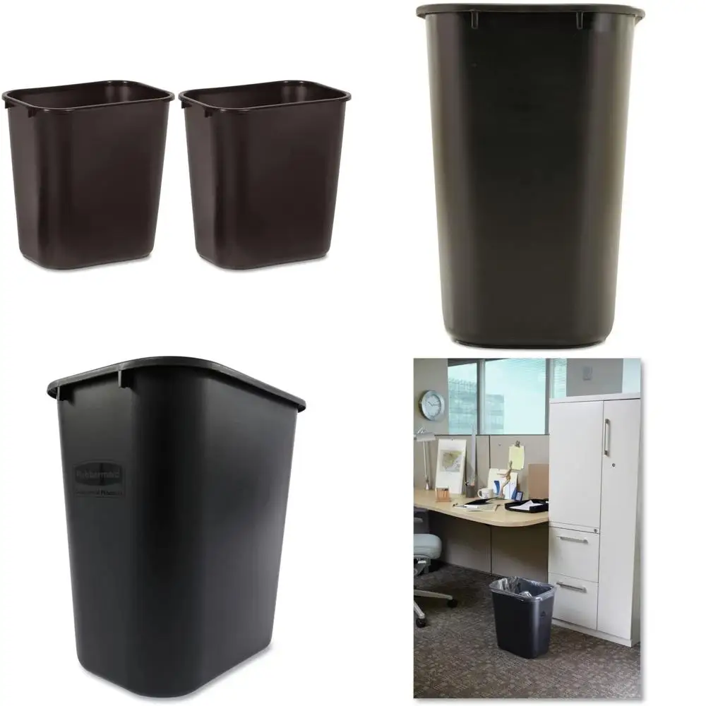 

Коммерческая пластиковая корзина для мусора 295600bk, прямоугольная, 7-галонная, черная (2)
