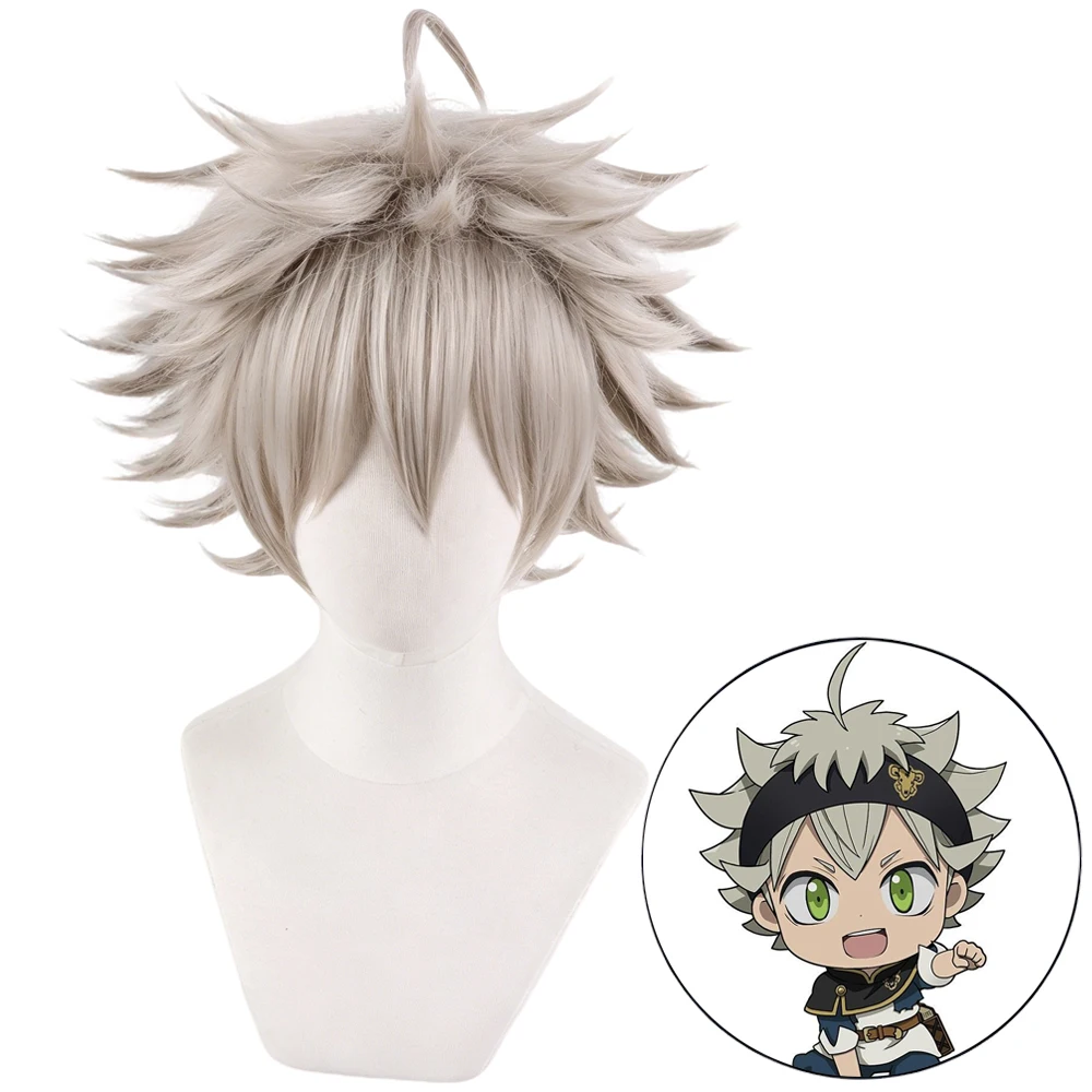

Anime Black Clover Asta Cosplay Wig Ash Brown Spiky Short Wave Wig Fluffy Synthetic Hair for Halloween Party Anime Accessories