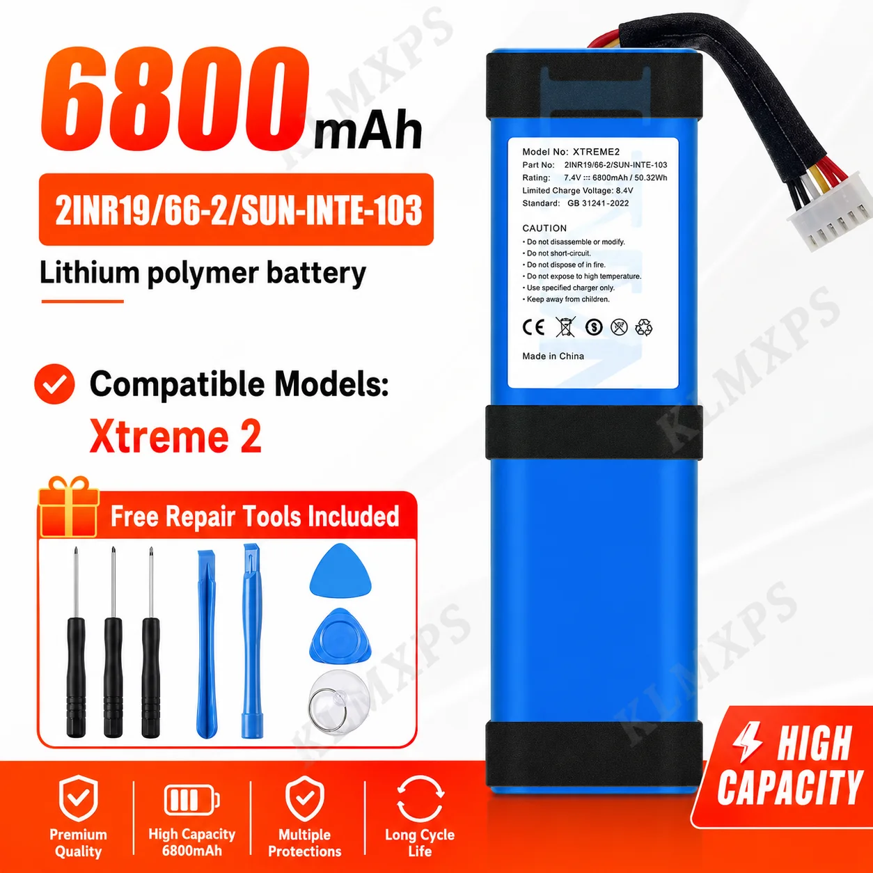 High Capacity Lithium Battery for JBL All Series And Harman Kardon Portable Bluetooth Speaker view 5