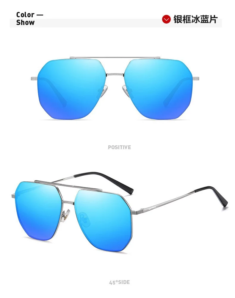 Sonnenbrille mit Metallrahmen für Herren, hochauflösende Unisex-Sonnenbrille, Angeln, Sonnenschutz, Uv400, Sommerbrille, Spiegellinsen, Schutzbrille – Detail 19