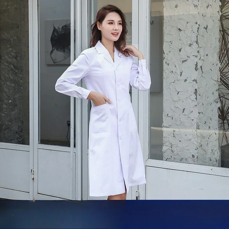 

Short Sleeve White Lab Coat Medical Uniform for Doctors Nurses Hospital Clinic Food Industry