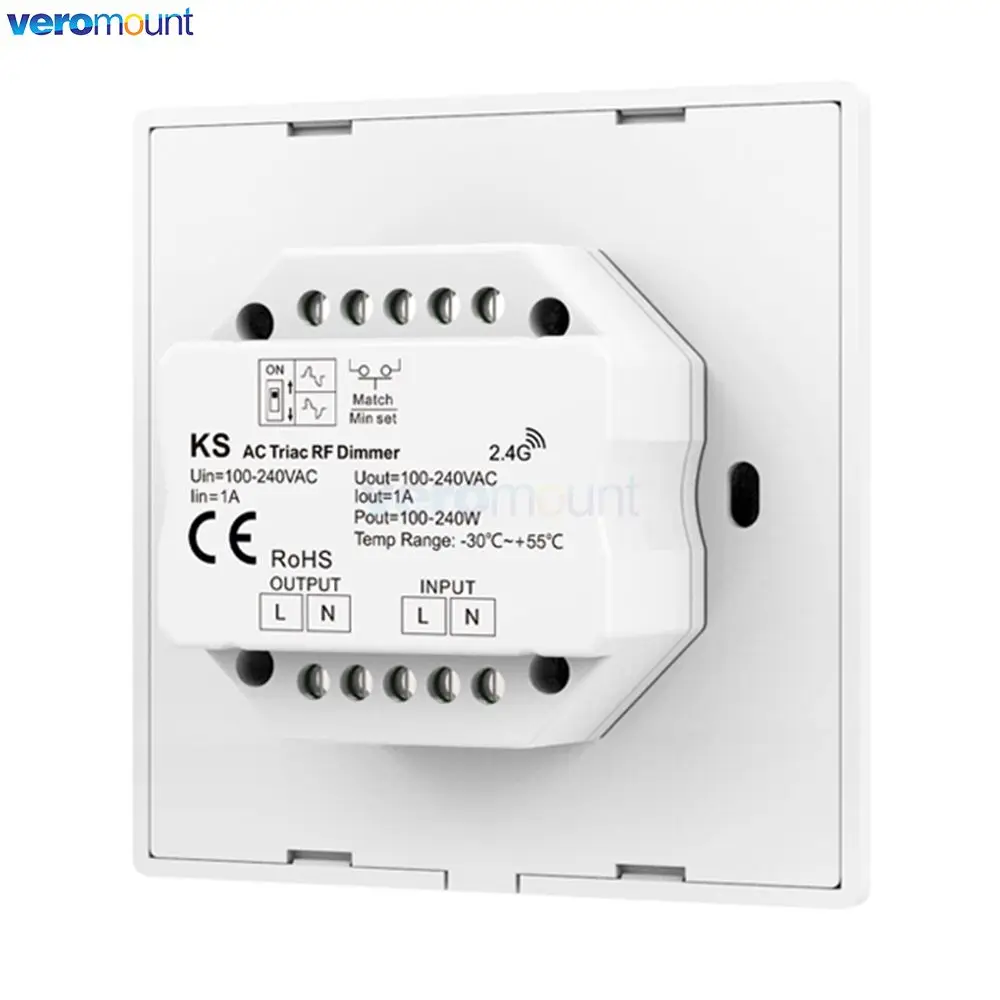 Skydance KS Rotary Knob Panel LED Dimmer 220V 110V AC Light Bulb Lamp 2.4G Wireless RF Remote Dimmable Triac LED Dimmer Switch