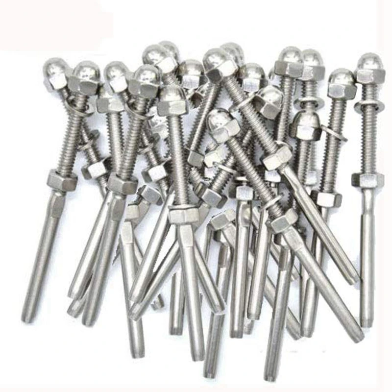 

51 Pack Cable Railing Swage Threaded Stud Tension End Fitting Terminal For 1/8 Cable Deck Railing Hand Swage T316 Stainless Stee