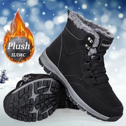 Men's Winter Snow Boots woman's Waterproof sneakers Super Warm Men's Boots Outdoor Men Hiking Boots Work Travel Shoes Size 37-47