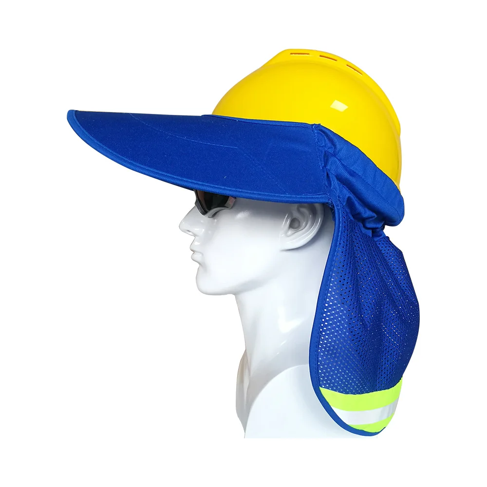 Sunshade Outdoor Construction Safety Hard Hat Sun Shade Neck Shield Reflective Stripe Protective Helmets Shield Dropshipping