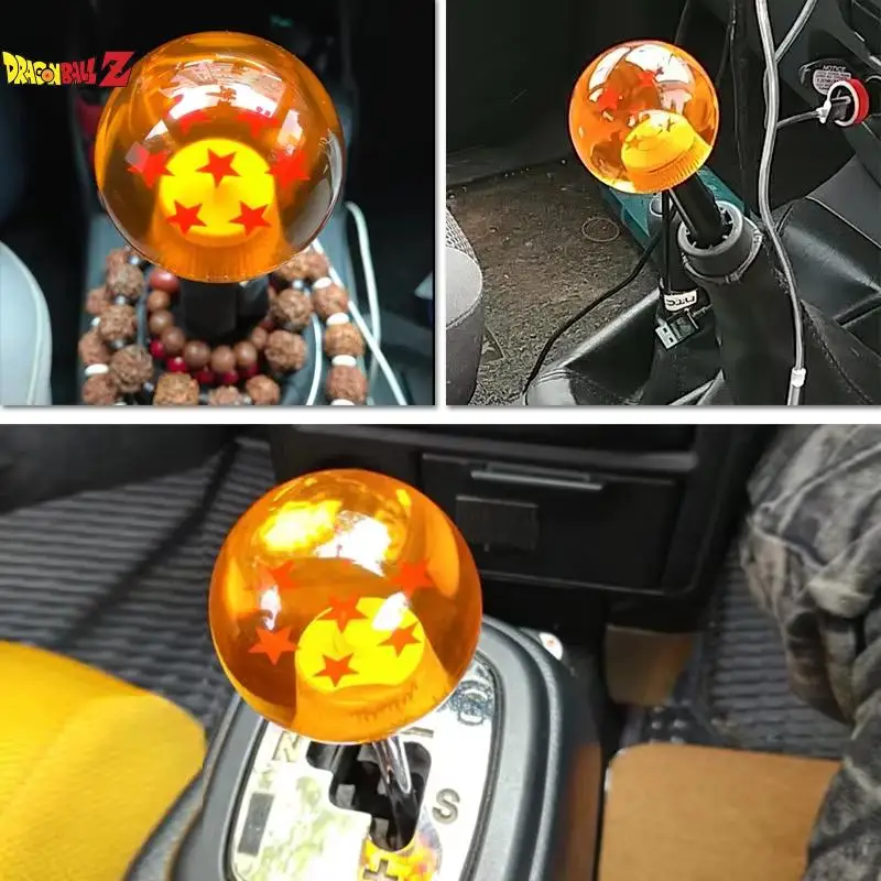Dragon Ball 54Mm pommeau de levier de vitesse automatique tête acrylique cristal voiture Transmission manuelle levier de vitesse avec vis boule Orange 1-7 étoiles
