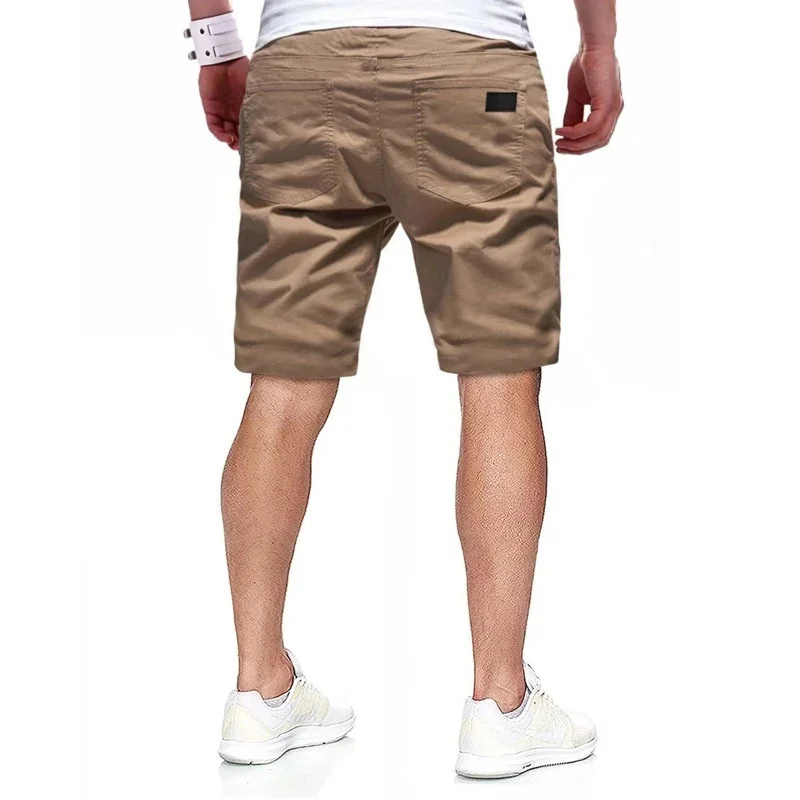 NEW Summer loose straight leg pants men sports Woven shorts Solid color cargo pants men\'s beach Casual pants Training bottoms