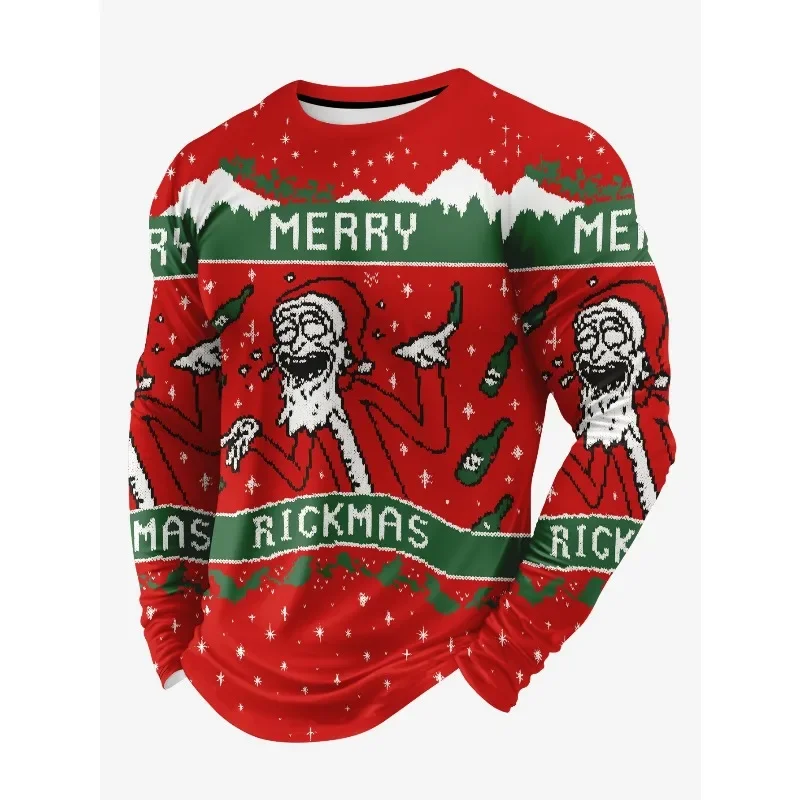 

Men's 3D Printed Long-sleeved T-shirts Christmas T-shirts Festival Party Couple Outfits New Year's Clothing Graphic T Shirts