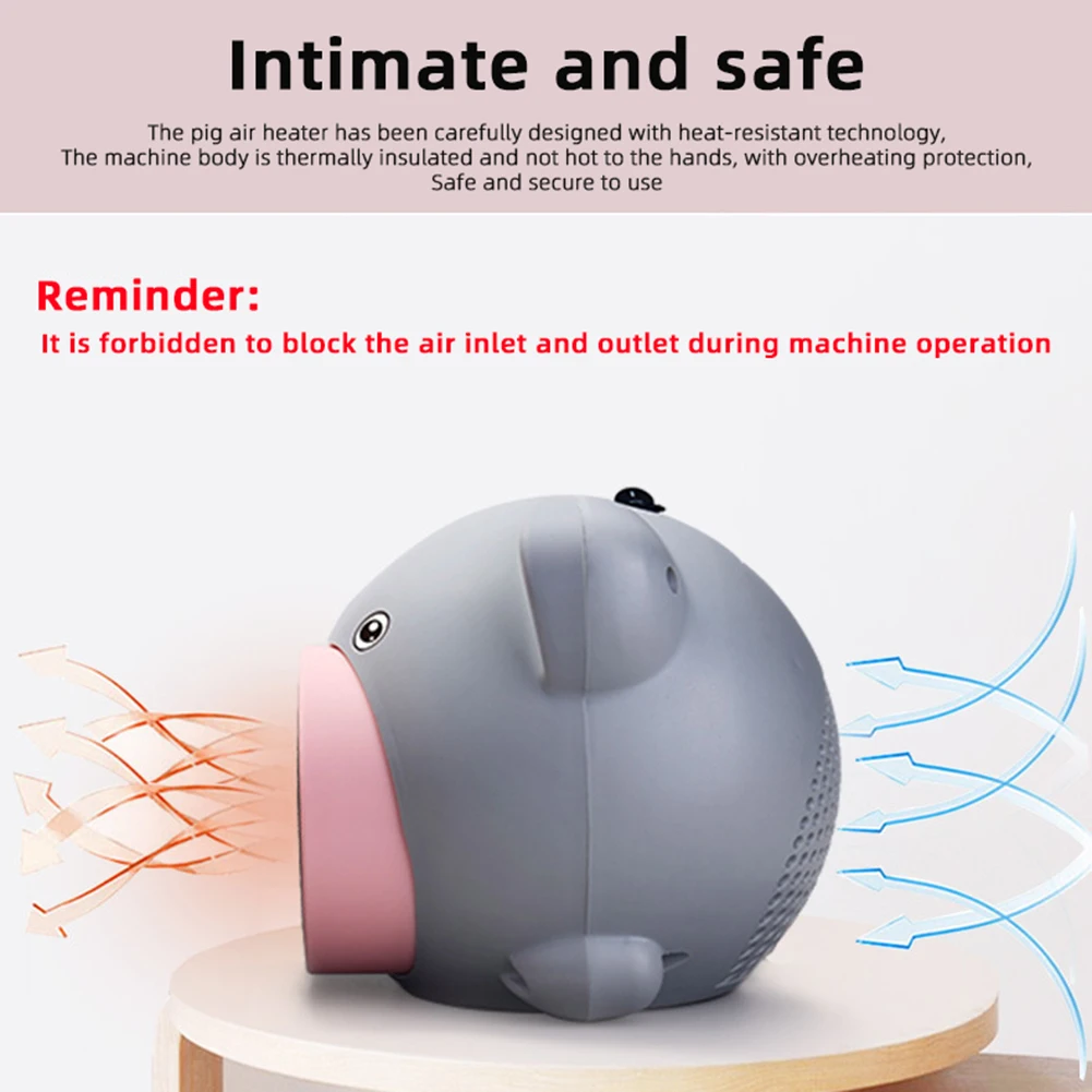 Cartoon Pig Electric Heater Portable Heater Winter Room Desktop Heating Stove Mini Home Handy Air Heater Russia Warmer Machine