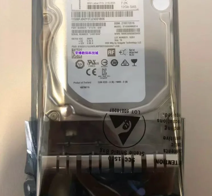 Untuk 01DE343 01581 01EJ735 4T 7.2K SAS 12Gb V3700 V2 hard drive