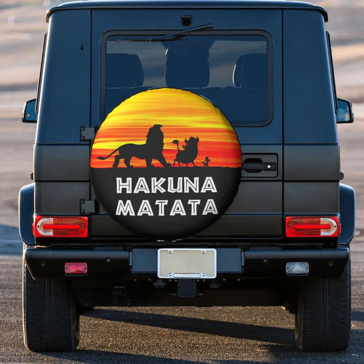 Custom Hakuna Matata Spare Tire Cover for Jeep Mitsubishi Pajero Funny Timon Pumba Car Wheel Protectors 14\