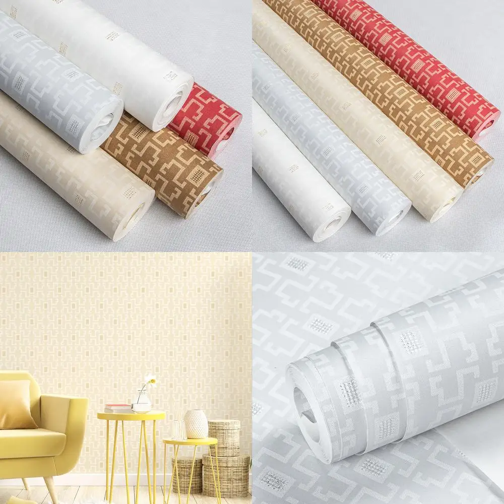

Simple Plaid Wallpaper Solid Color Living Room Dining Room Study Game Room Tea House Office Non Woven Wallcovering Wholesale