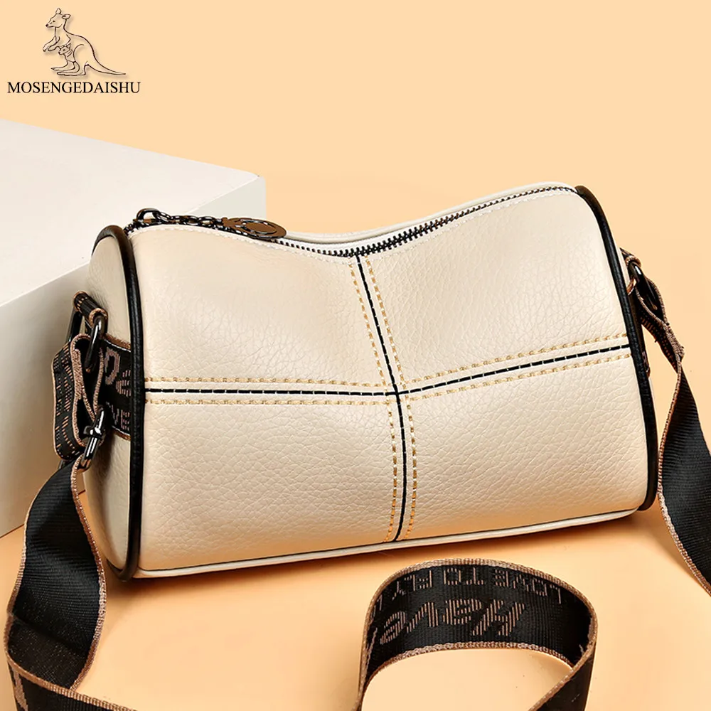 

Trend Small Women's Crossbody Bags Soft Leather Wide Strap Women Shoulder Bag for Female Vintage Ladies Handbags and Purses Sac