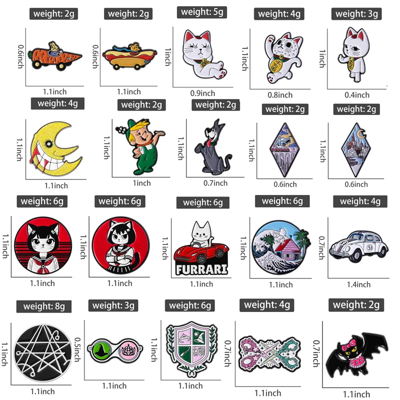 

1-3Pcs/Set Cartoon Anime Movies Magic Witch Brooch Enamel Pins Japanese Anime Lucky Cat Boy Girls Brooches Lapel Badge Jewelry