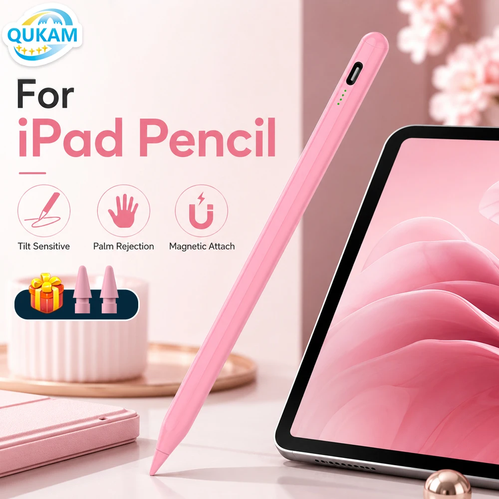 New Magnetic iPad Pencil Smart Power Display Stylus Pen For iPad 7/8/9/10th Pro 2024 2025 Air 6 M4 Pro 11 12.9 Mini 6 Tablet Pen