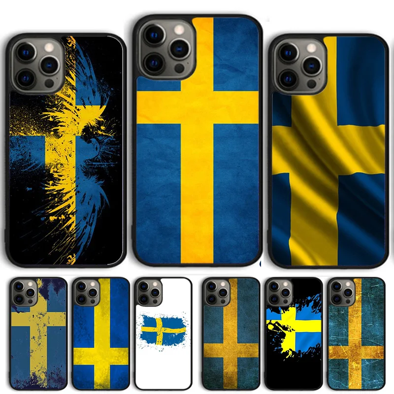 Swedish National Country Flag Phone Case Cover For iPhone 15 16 14 13 12 Pro Max mini 11 Pro Max XS X XR Plus Coque