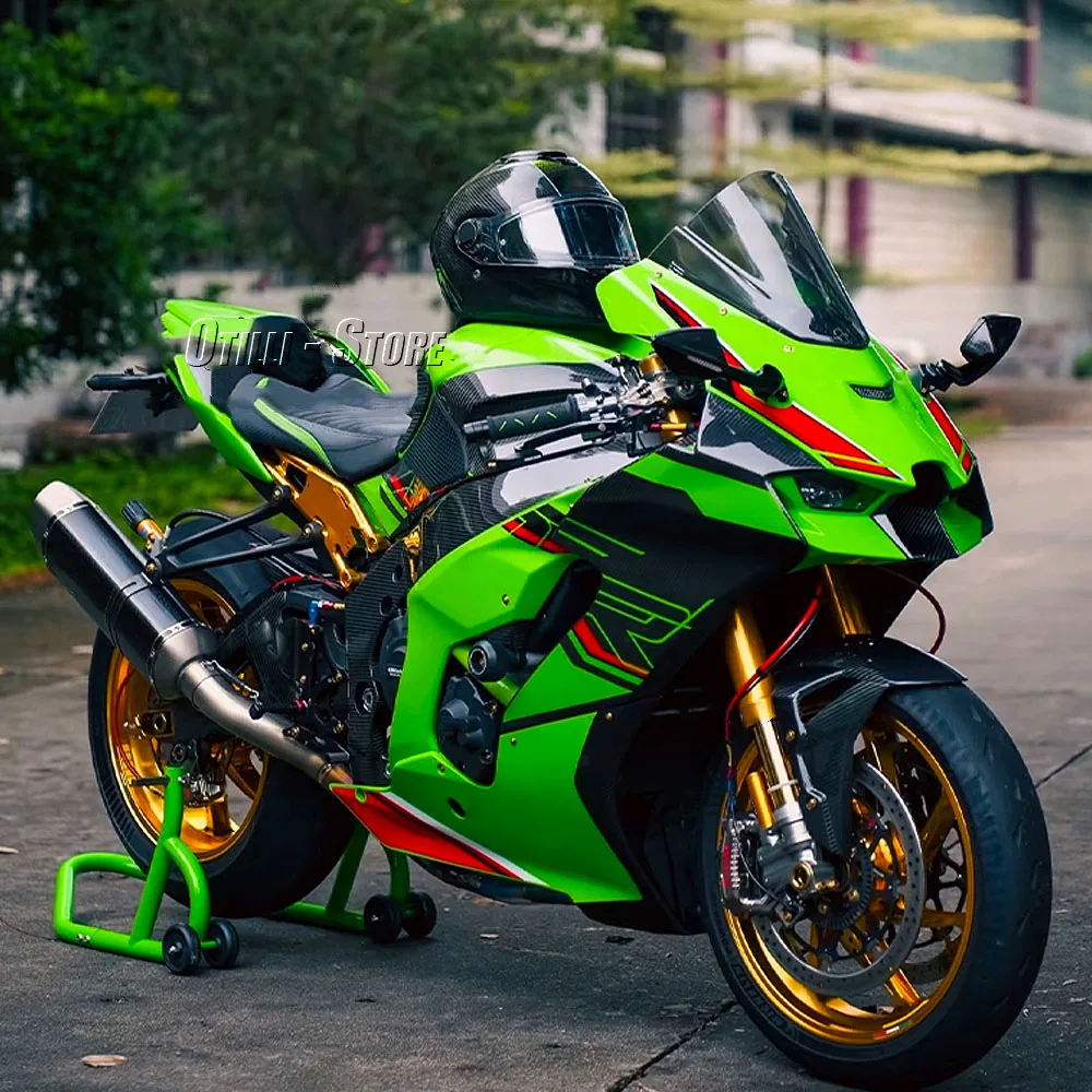 مرايا الرؤية الخلفية للدراجات النارية مع مصباح إشارة الانعطاف LED لـ Kawasaki ZX6R ZX10R Ninja 400 NINJA 650 مرآة الرؤية الخلفية من الألومنيوم