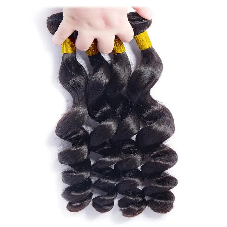 Ulrica Human Hair Loose Wave Bundles Original 100% Brazilian Loose Curl Human Hair Bundle Deals 1/3/4 pcs Curly Loose Weaves