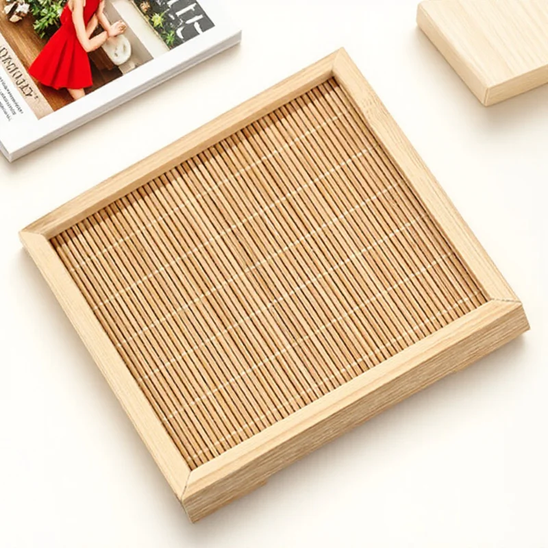 

Bamboo Wood Coasters Non-Slip Heat Resistant Cup Pads For Coffee Tea Wine Glasses Tabletop Decor Drink Coaster Set