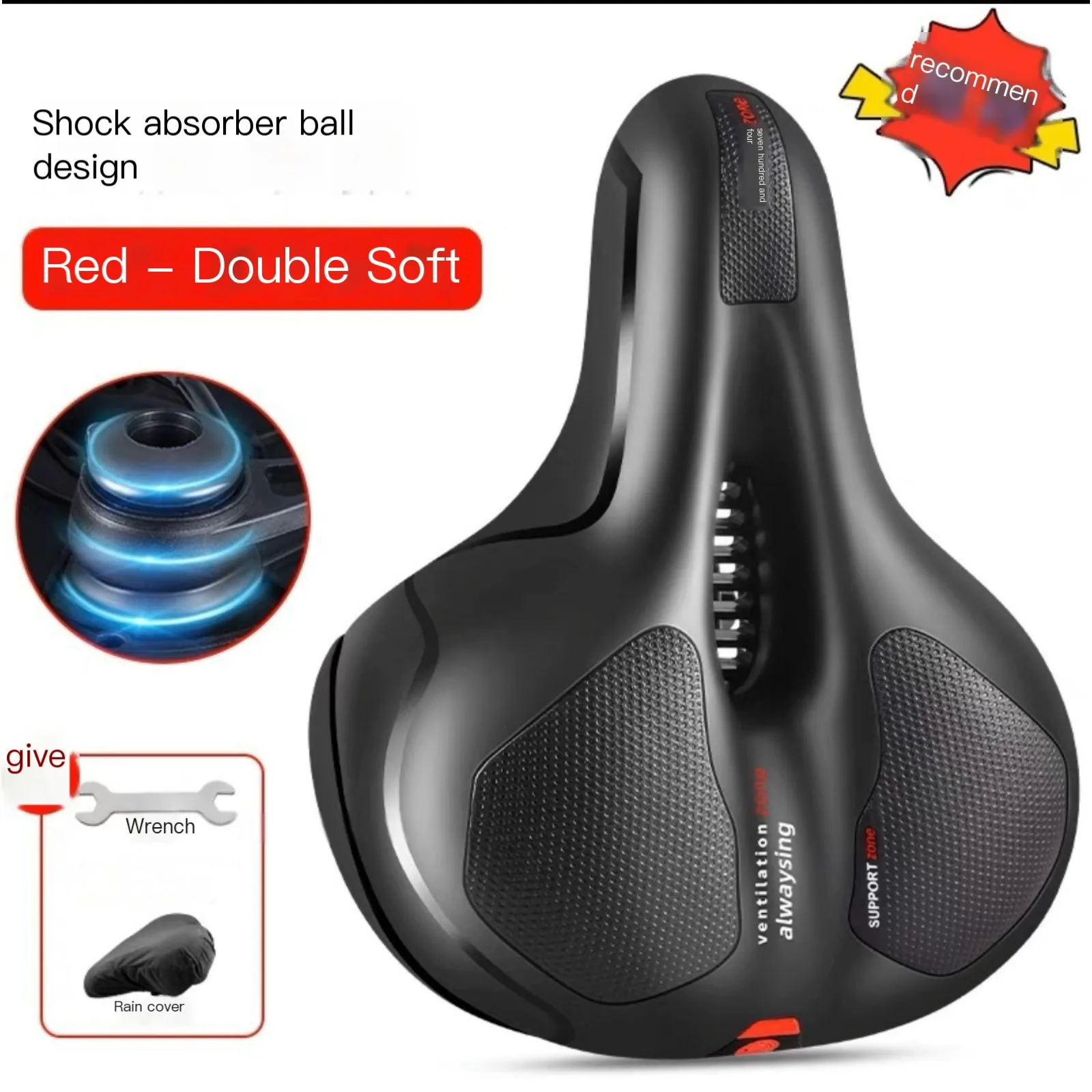 Hollow Breathable Bicycle Saddle designed for men and women, ideal for MTB and road bikes. Features shock-absorbing technology