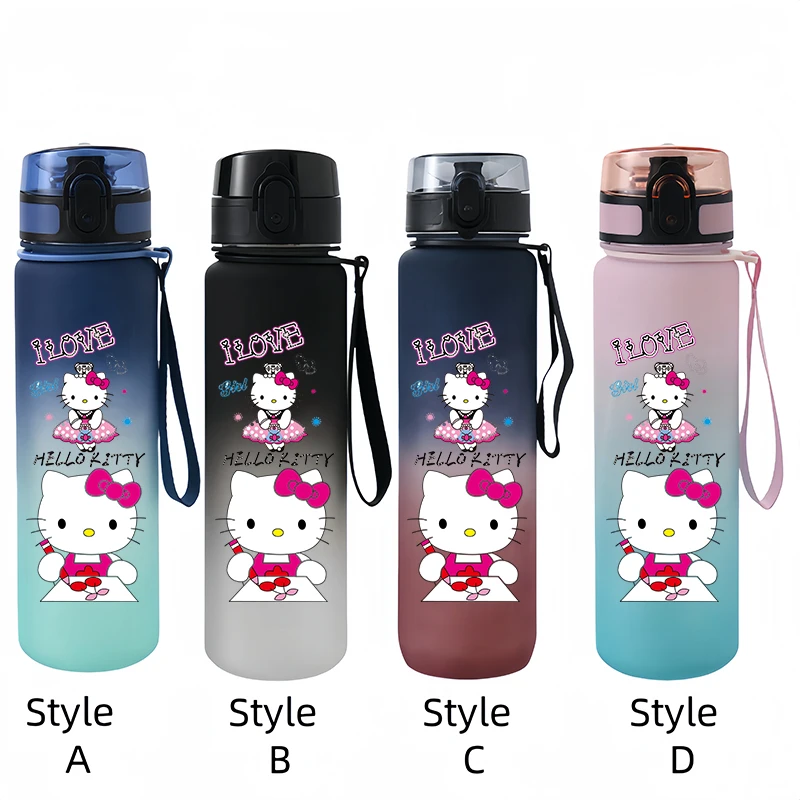 Hello Kitty New 650ml Water Cup Cartoon tazza di plastica di alto valore studenti maschi e femmine bottiglia di acqua calda per bambini