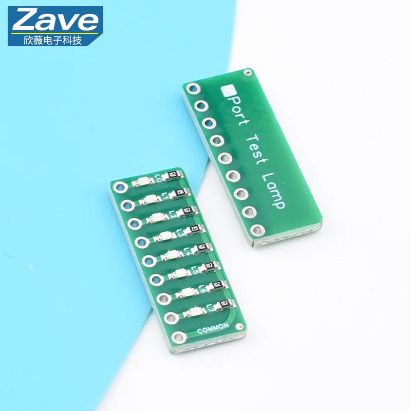 8-Segment LED Port Test Lamp, Running Water Indicator Light, Available in Red, Green and Blue