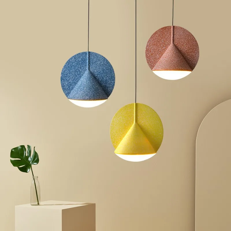 

Nordic Style Simple Bedside Small Chandelier Postmodern Bedroom Dining Room Lighting Designer Creative Fun Disc Pendant Light