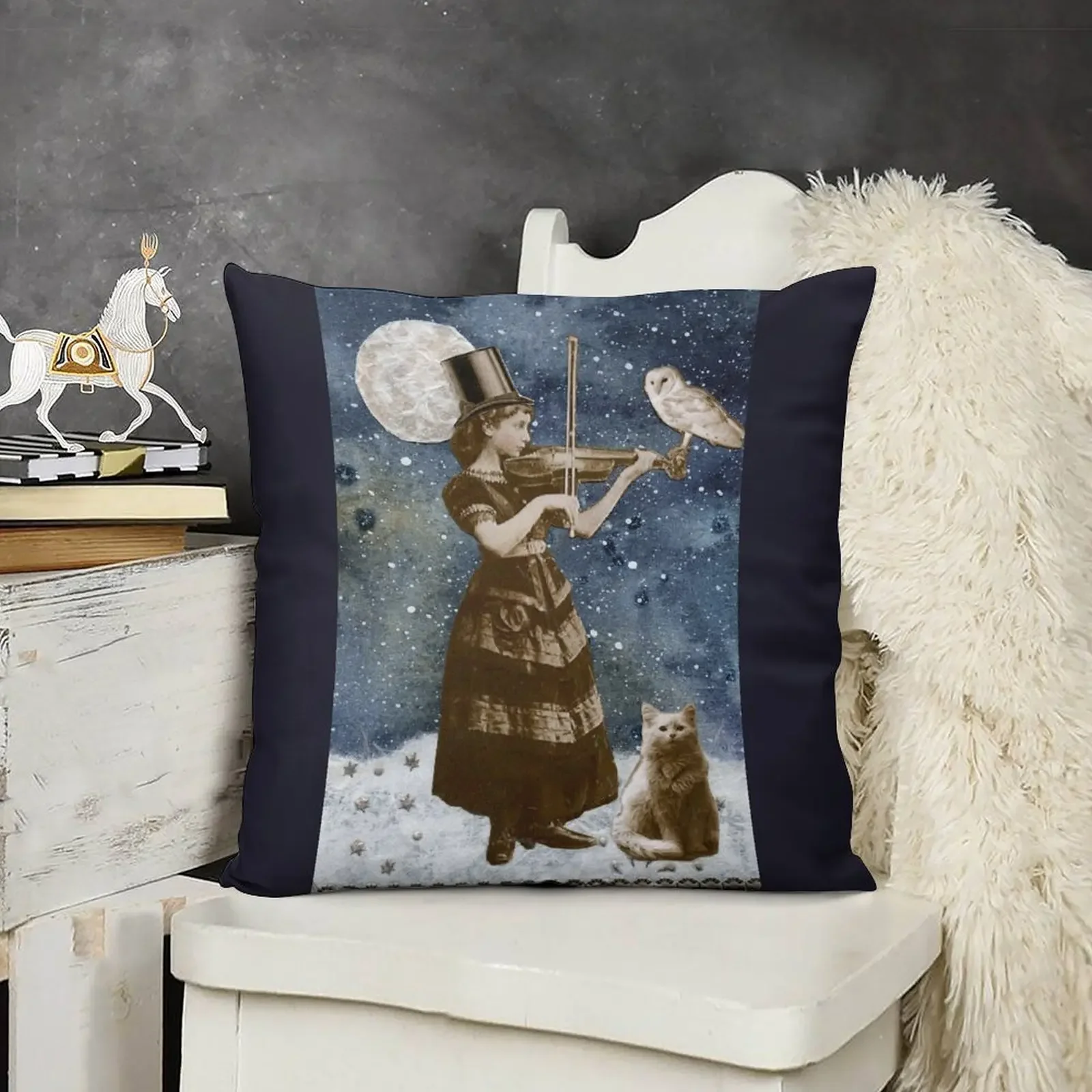 

Snowfall Serenade Throw Pillow anime girl Luxury Pillow Case pillow