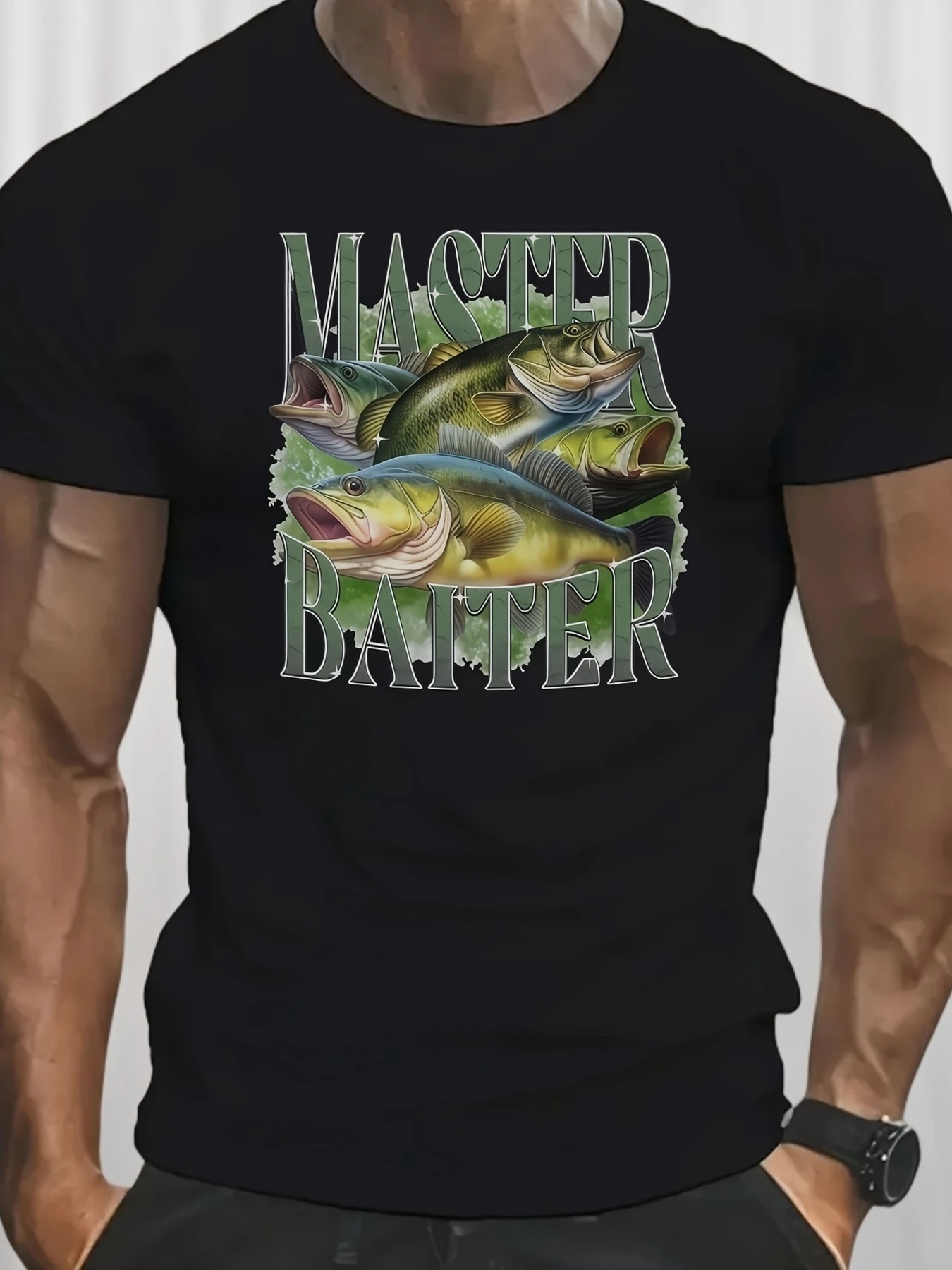 

Men's Fashion T-Shirt Crew Neck with Slight Stretch Fabric, Printed Pattern, Regular Fit for Summer All Season Daily Wear