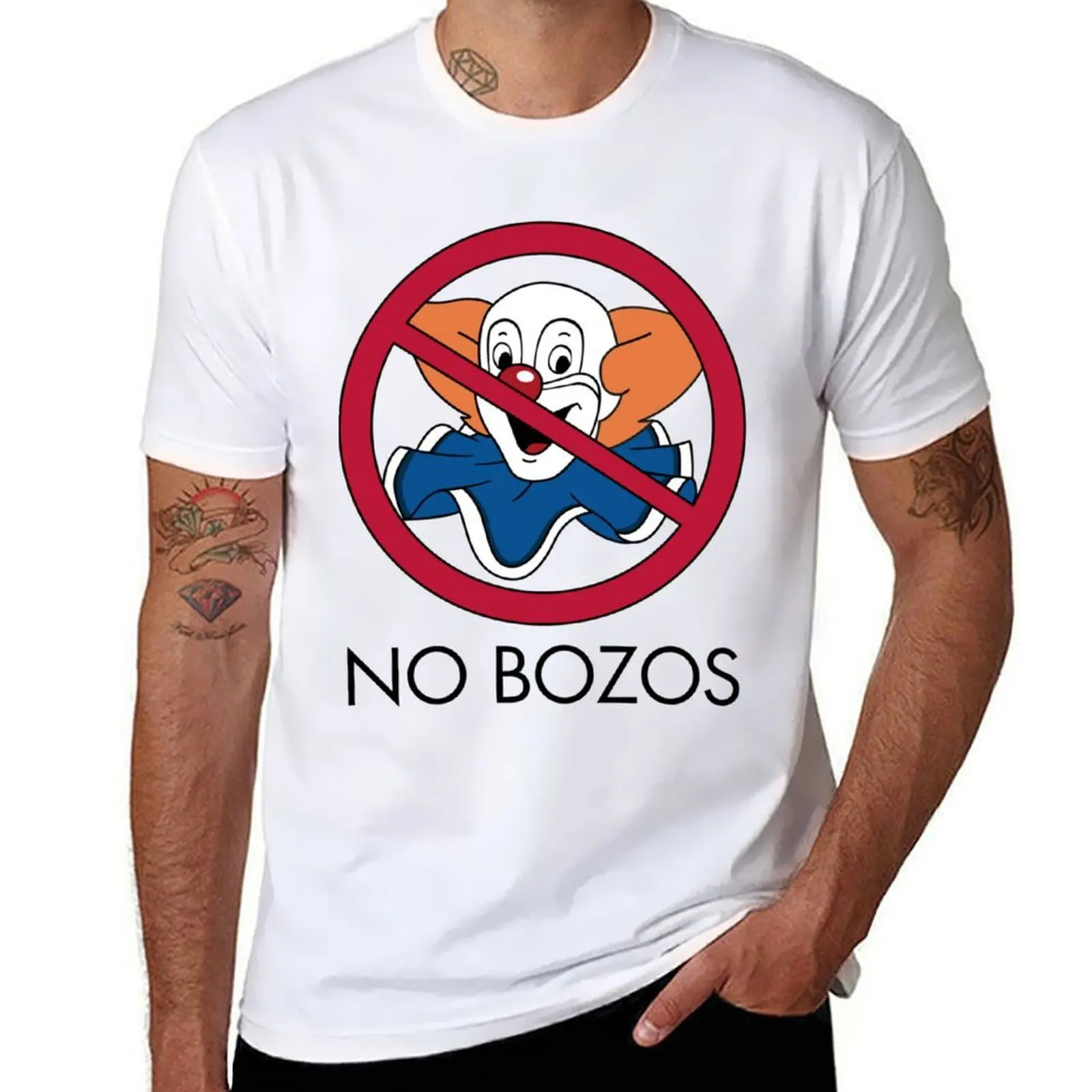 

No Bozos T-Shirt t shirts for man pack white funny t shirts dark humor T-Shirt