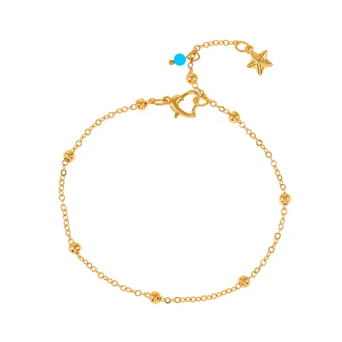 Металлические ан Kelley ankle bracelets с подвесками звездами и сердцами