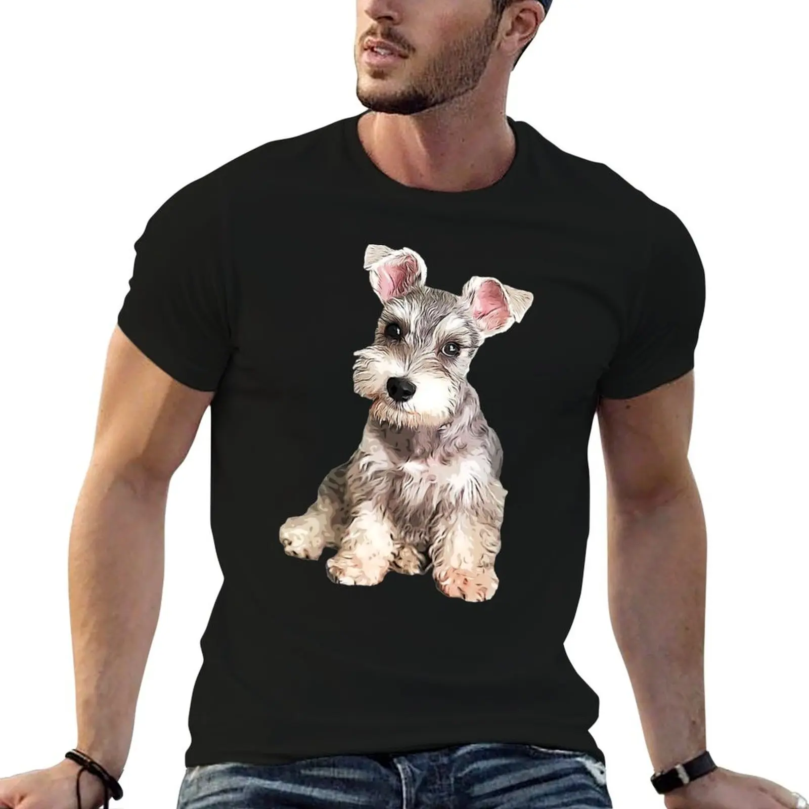 Miniature Schnauzer T-Shirt Blouse custom t shirt t shirts men