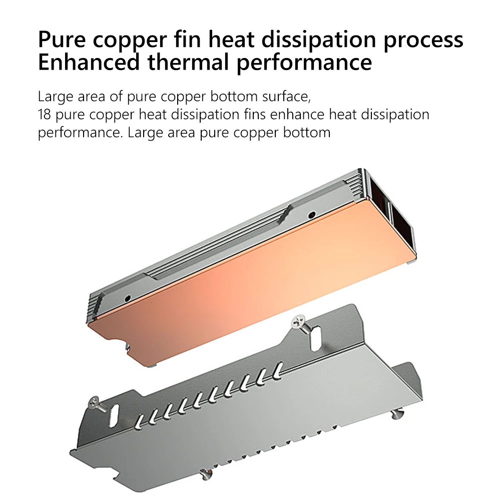 Disipador de calor M.2 SSD NVMe M2 2280, disco duro de estado sólido, radiador de aluminio con almohadillas térmicas de silicona, accesorios de 3 pines