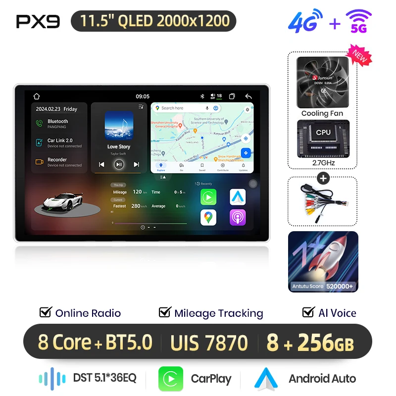 AWESAFE Draadloze CarPlay Android Auto Radio voor Renault Trafic Nissan Primastar Opel Vivaro 2006-2010 GPS Navigatie Plug and Play RDS