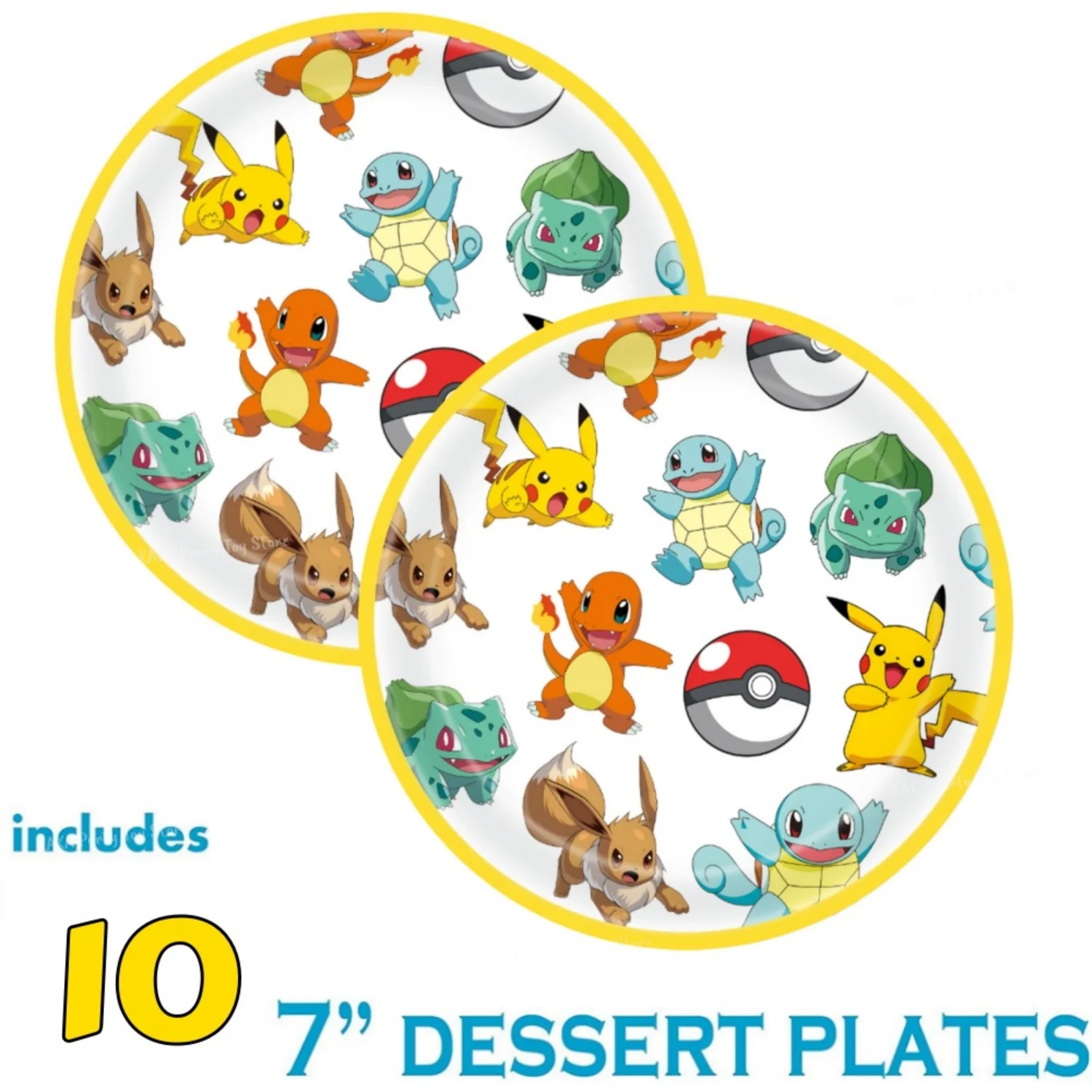 لوازم حفلات أعياد الميلاد من بوكيمون - مجموعة أدوات مائدة بيكاتشو، أطباق ورقية، أكواب مناديل، ديكورات حفلات الأطفال #4