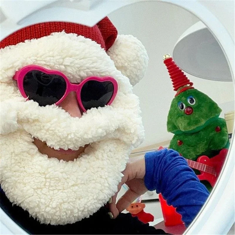 Adults Teenagers Kids Funny Santa Beard Hats Christmas Dress up Costumes Accessories Cosplay Props Festival Party Headgear