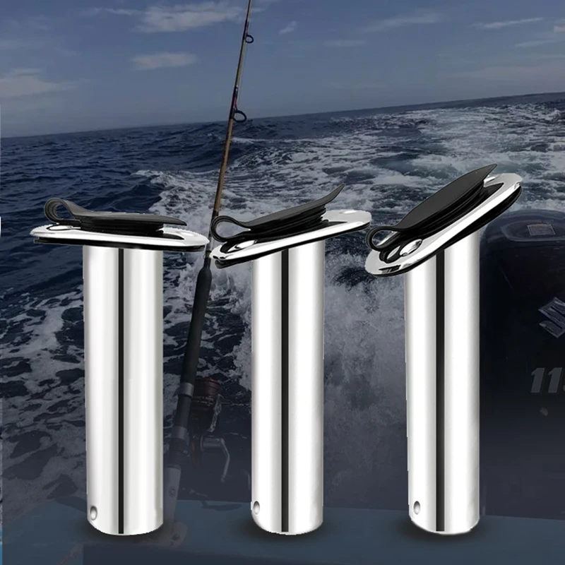 15/30/90 Degree 316 Stainless Steel Fishing Rod Holder with PVC Cap Inner Tube and Gasket for Boat Marine Accessories