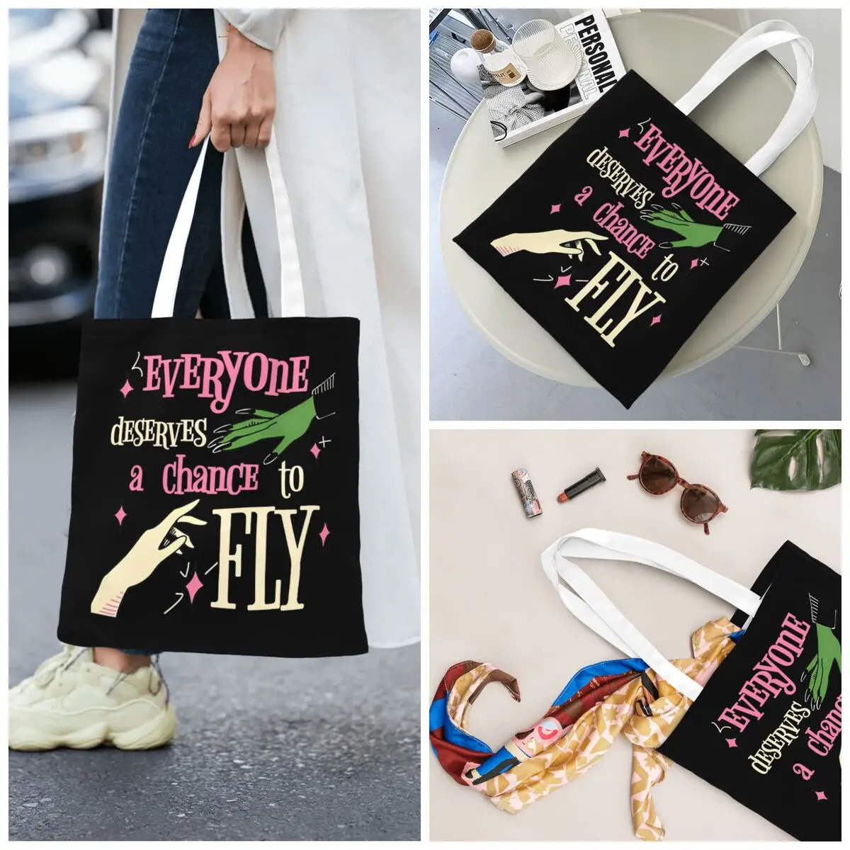 

Unisex Wicked 2024 Tote Bags Canvas Shopping Bag for Lady Handbags