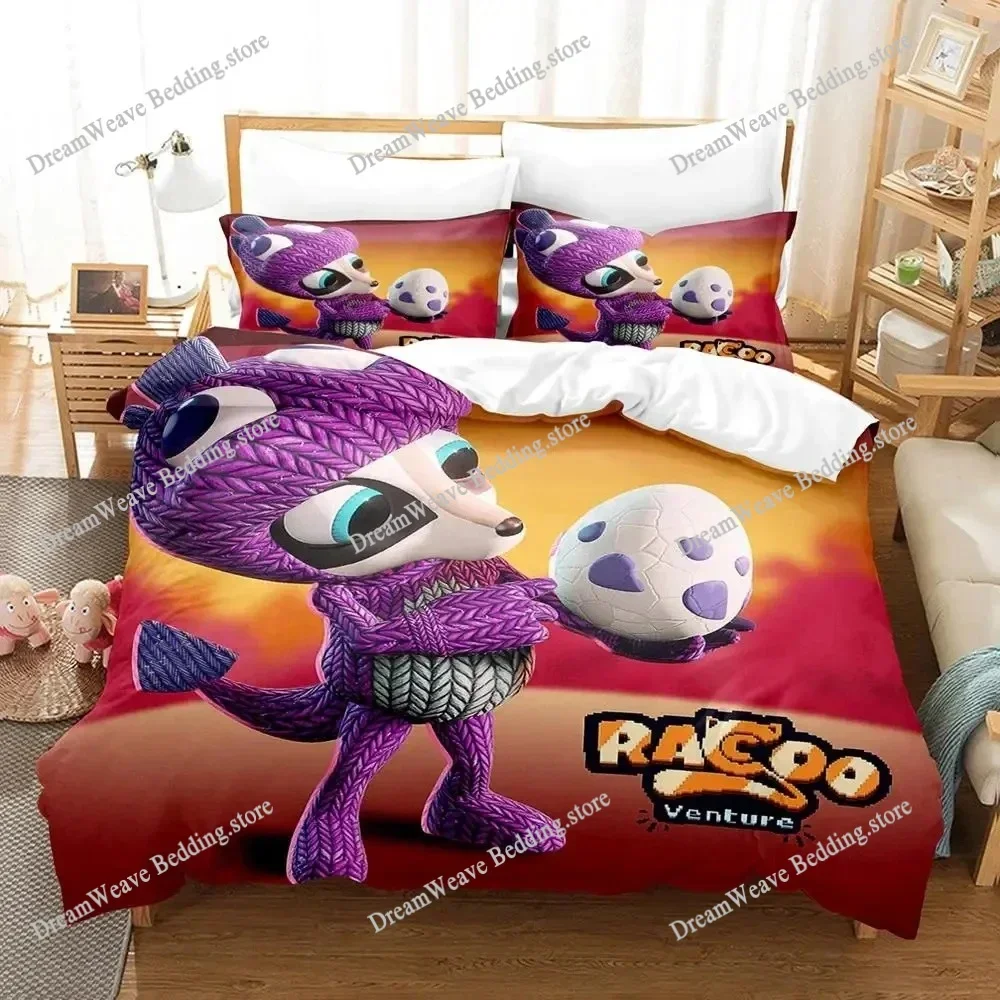 

3D Print Game Raccoo Venture Bedding Set Duvet Cover Bed Set Quilt Cover Pillowcase Comforter King Queen Size Boys Adult