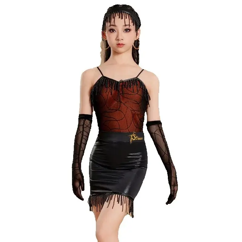Summer Ballroom Dance Costumes Girls Latin Dance Fringed Dresses Children Latin Dance Professional Clothes Stage Wear SL13407
