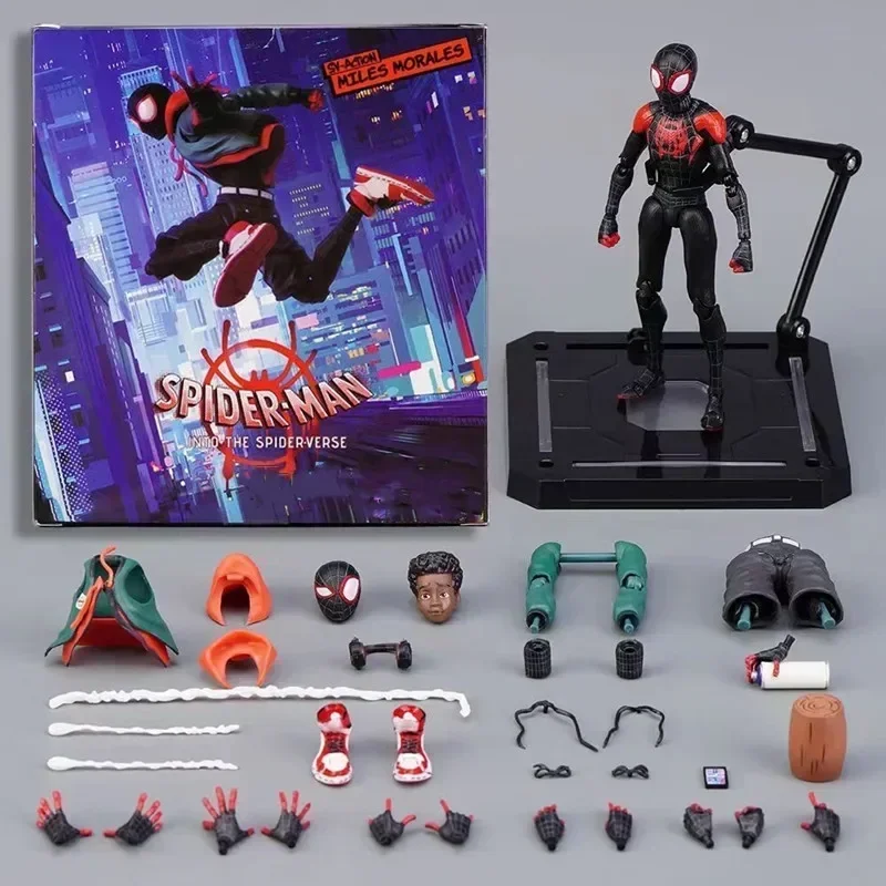 Sentinel Sv Action Spiderman Miles Morales Action Figure Model Spider-Man Into Spider Verse Peter Parker Miles Figurine Toys