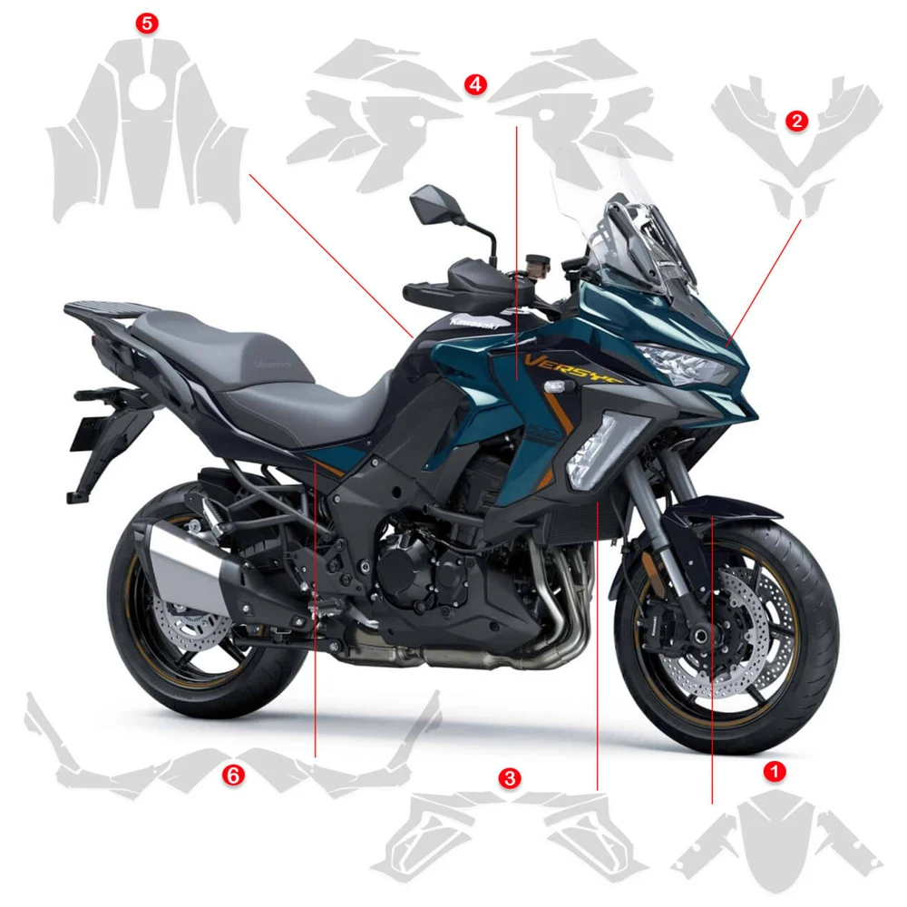 For Kawasaki VERSYS 1100 SE 2025-2026 TPU Paint Protective Film Motorcycle Invisible Coat Versys 1000 Scratch Protection Film