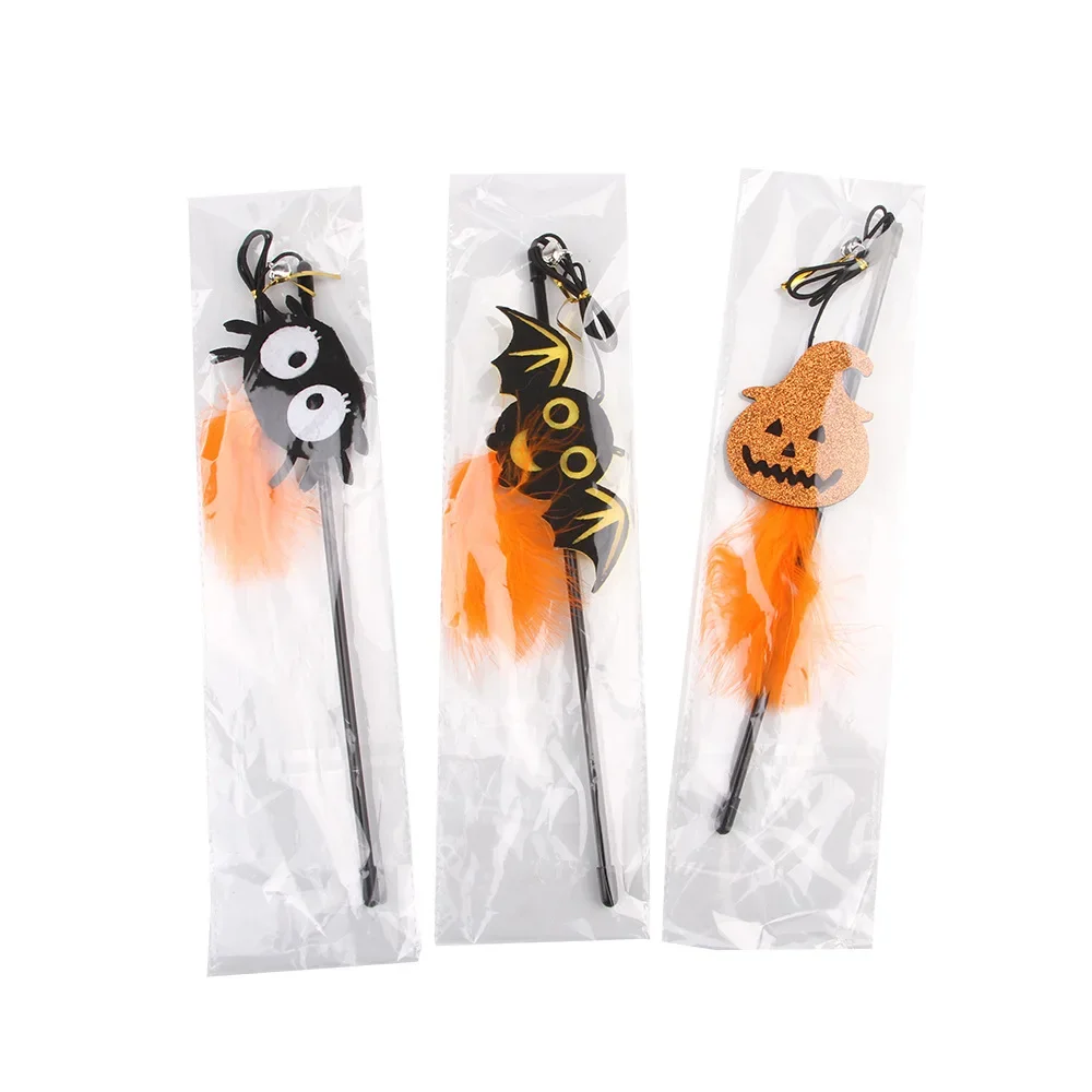 Halloween Feather Teasing Cat Stick Halloween Atmosphere Styling presa in giro Cat Rod Cat Self Hi Toy