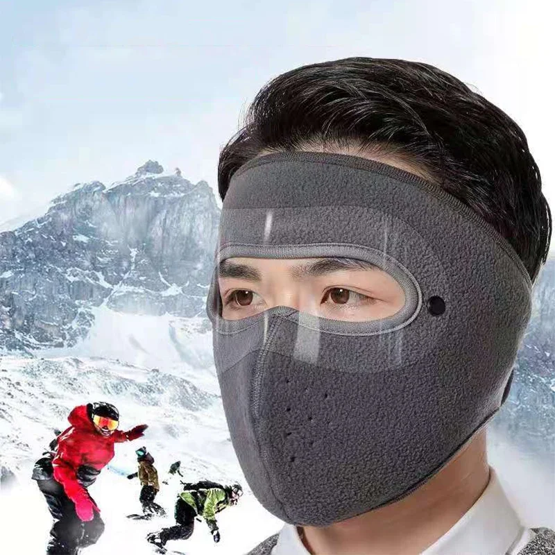 Máscara cálida de invierno Unisex, protección facial, gorros de ciclismo para pesca al aire libre, máscara transpirable con gafas antiniebla HD,