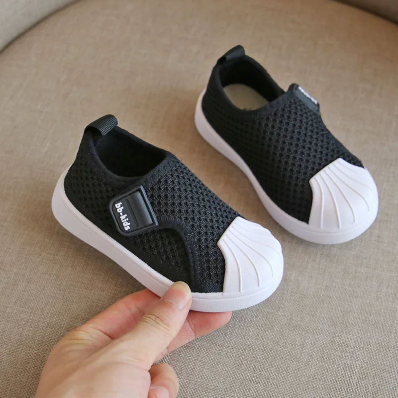 Tênis De Malha Respirável Suave Infantil, Apartamentos Das Meninas, Sapatos Casuais Para Meninos