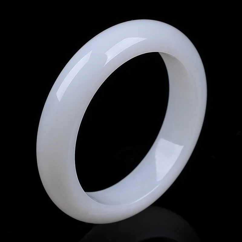 white jade Hetian jade round bracelet girl style jade bracelet  jinsi yu jade wholesale