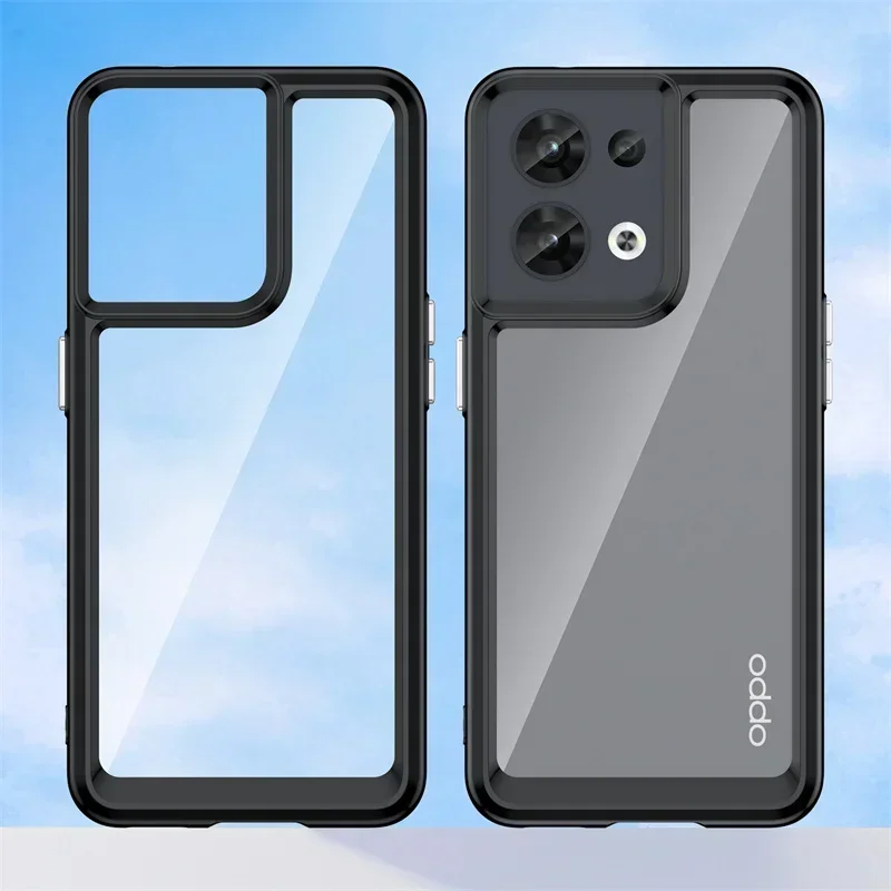 Transparent Case For Oppo Find X5 Lite Pro Plus Reno 11 8T 8 7 A79 8Z 7Z A98 A57 A77 A57S A58 A78 A77S 5G Clear Shockproof Case